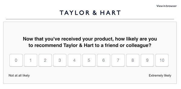 <#An NPS survey from bespoke jewelry e-commerce site Taylor & Hart