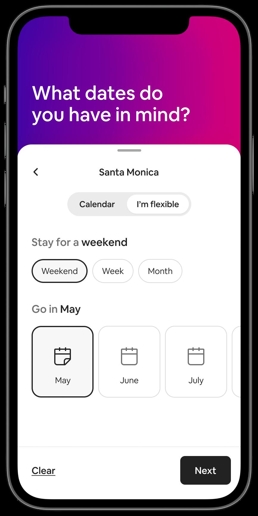 #Une interface de recherche mobile simple mais personnalisable. Source de l’image : airbnb.com