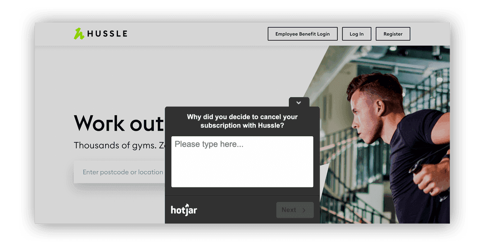 #Hussle’s simple churn survey pops up automatically when users unsubscribe