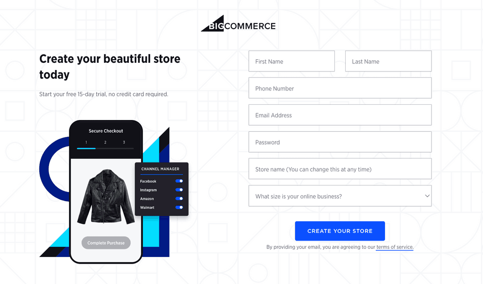 #BigCommerce’s onboarding flow is simple and helps you create a basic store within a matter of hours. 