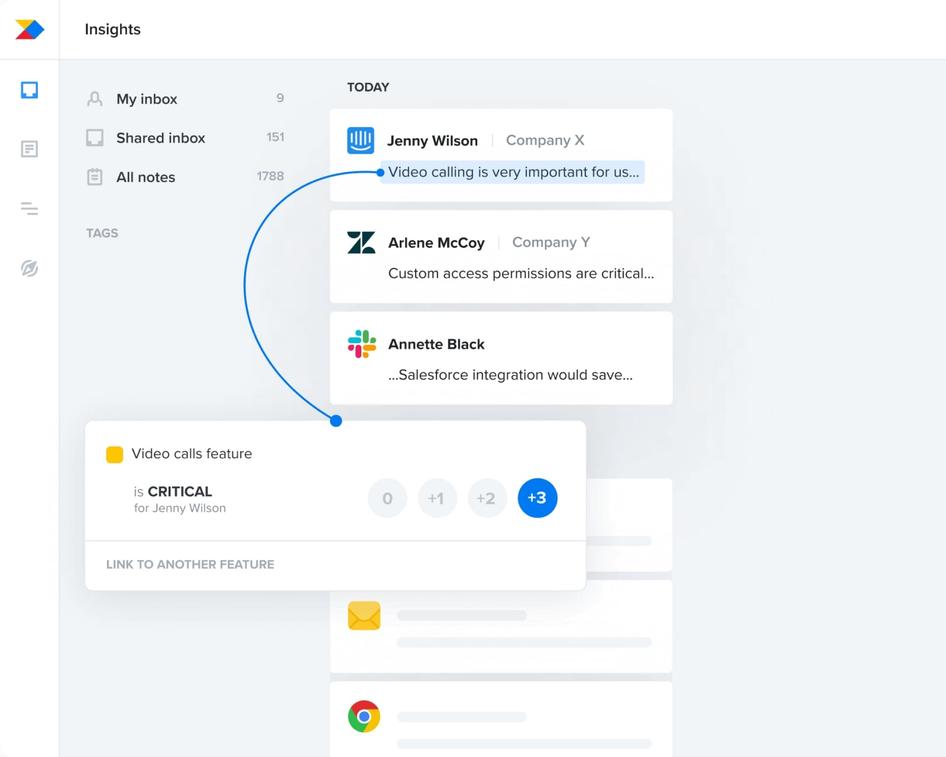 #Productboard lets you create a centralized product feedback repository from Zendesk support tickets, Gong sales conversations, and Slack messages
Source: Productboard