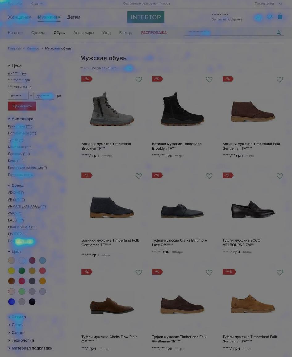 # Mouse tracking software on Ukrainian fashion retailer Intertop shows visitors ignoring product listings