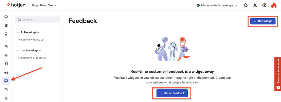 #Create a new feedback widget in Hotjar