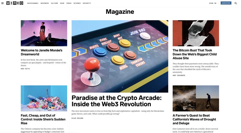#Screenshot of WIRED’S website, Source: WIRED
