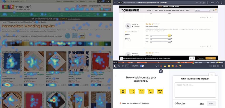 #Some of Hotjar’s tools in action on ecommerce stores: heatmaps, session recordings, and user surveys
