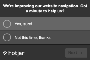 #Hotjar allows you to ask your users closed-ended questions with this survey