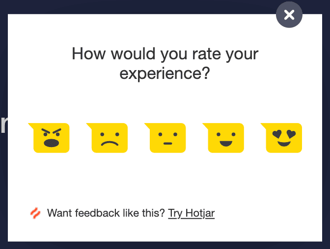 #Visitors rate their experience on a scale with happy (or angry) faces, which translates to a quantitative scale