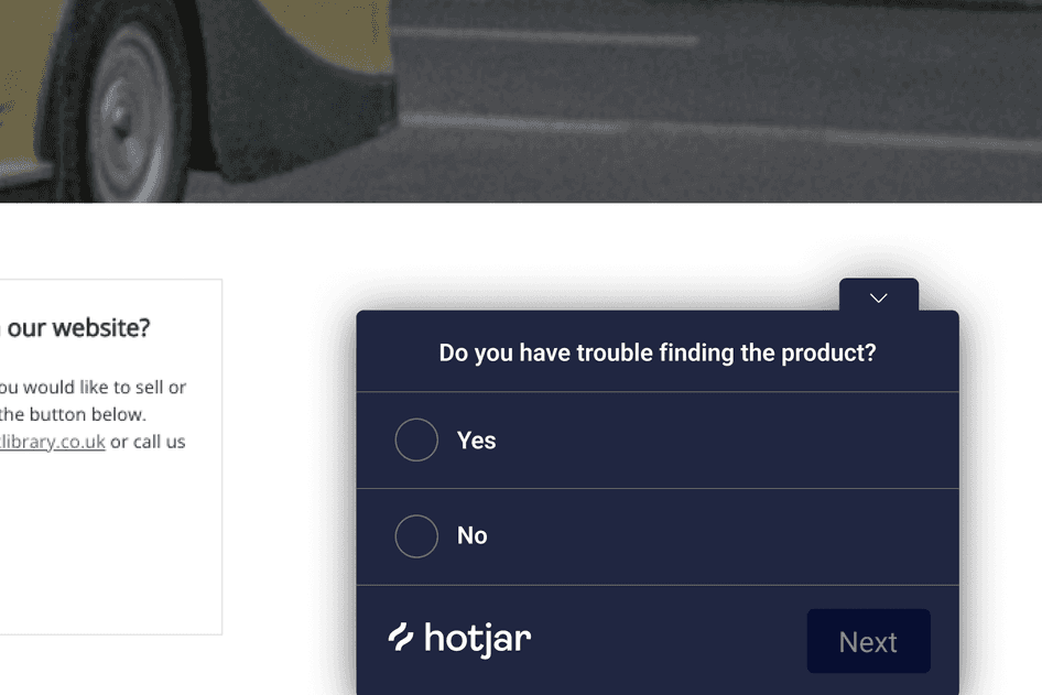 #The Hotjar Survey used by NerdCow to troubleshoot low product click-through rate