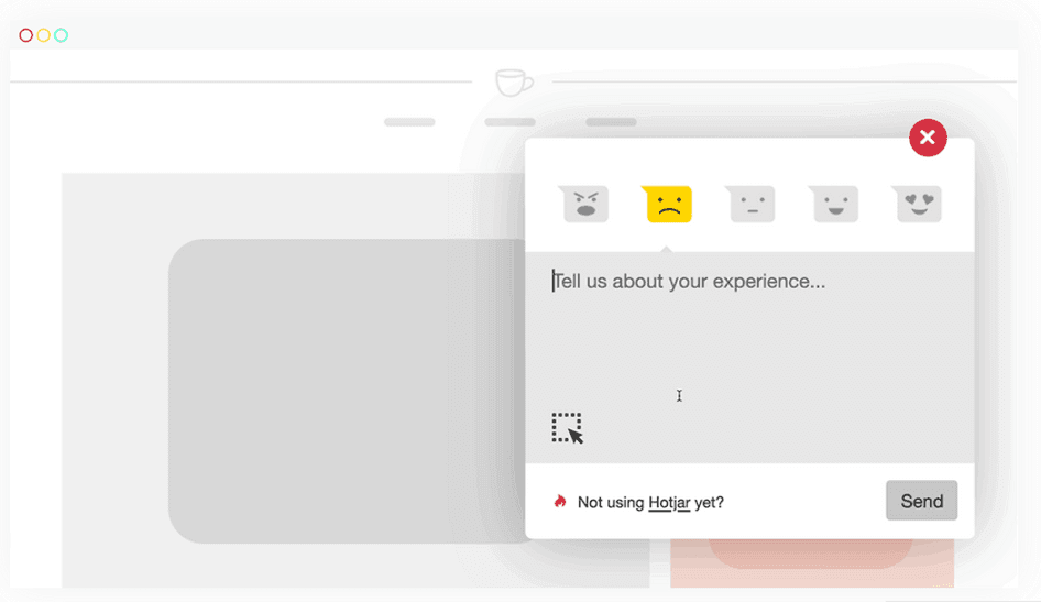#Hotjar’s Feedback widget helps UX teams gather feedback on specific elements of the website without disrupting the user’s browsing experience. Img source: Hotjar.com