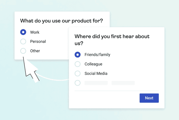 Example product discovery questions from Hotjar’s bank of survey templates