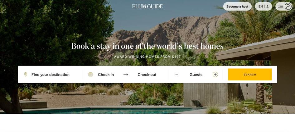 #The Plum Guide provides guests with top-quality properties—so naturally, their web app design should reflect the same high standards.