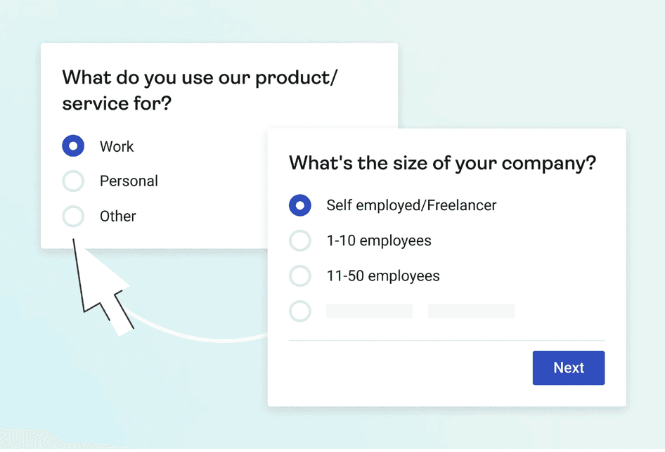 #Hotjar’s user persona survey gives you important insights into what you need to include on your user onboarding checklist. 
Source: Hotjar 