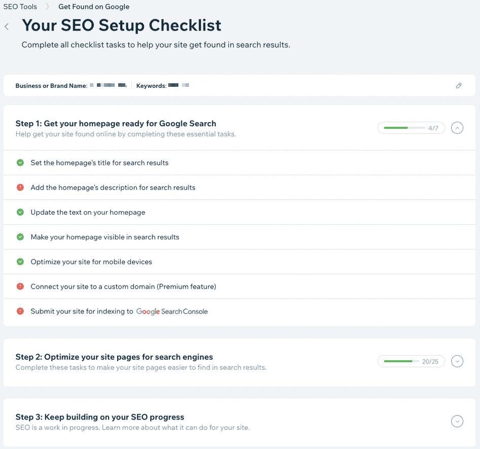 #Your SEO Setup Checklist can help you add your homepage’s title tag, add alt text to your images, internal links to your homepage, and more.