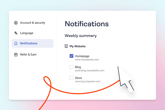#Start your week off right. Pick your most important site(s) and get a performance overview in your inbox every Monday.
