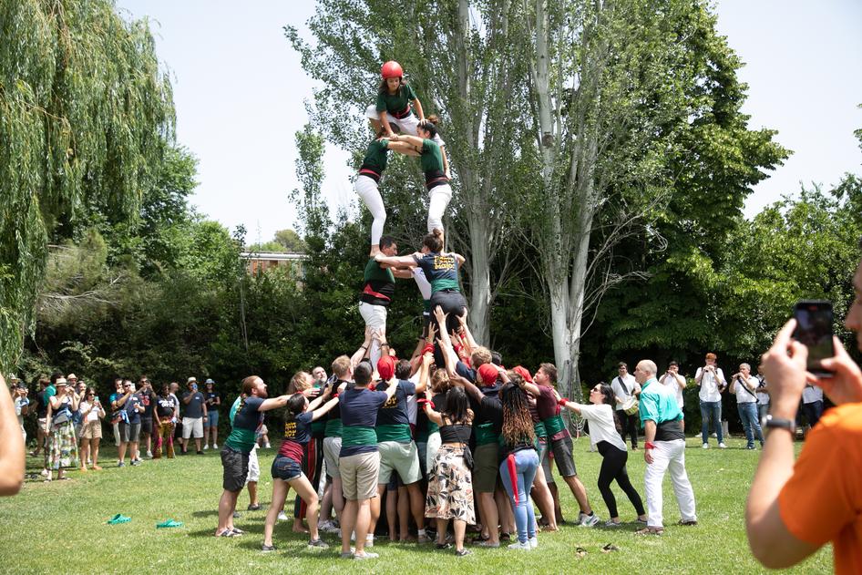 #One of many castells that were built by Hotjarians at Campus La Mola—June 2022