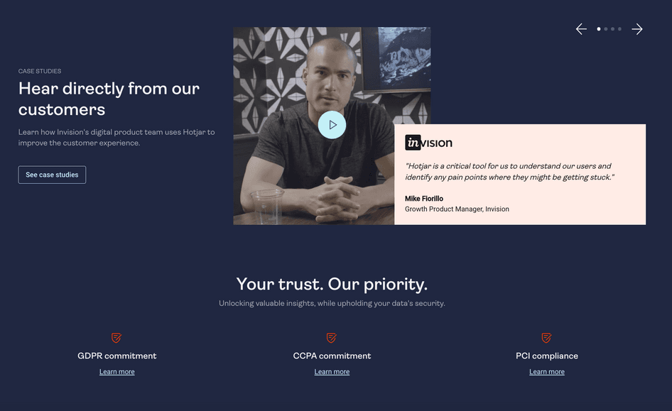#Our focus on customer trust is one of the things that makes us unique, so our homepage highlights our credentials alongside real customer experiences
