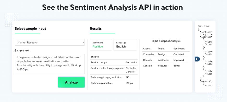 #Repustate’s sentiment analysis software shows you which aspects of your product users are talking about and how they feel about your brand. Source: Repustate.com