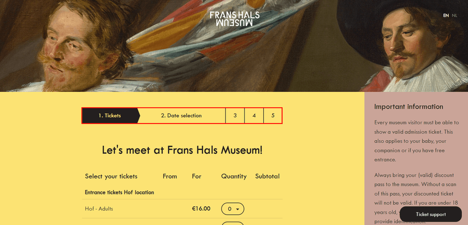 #The checkout page on the Frans Hals Museum website