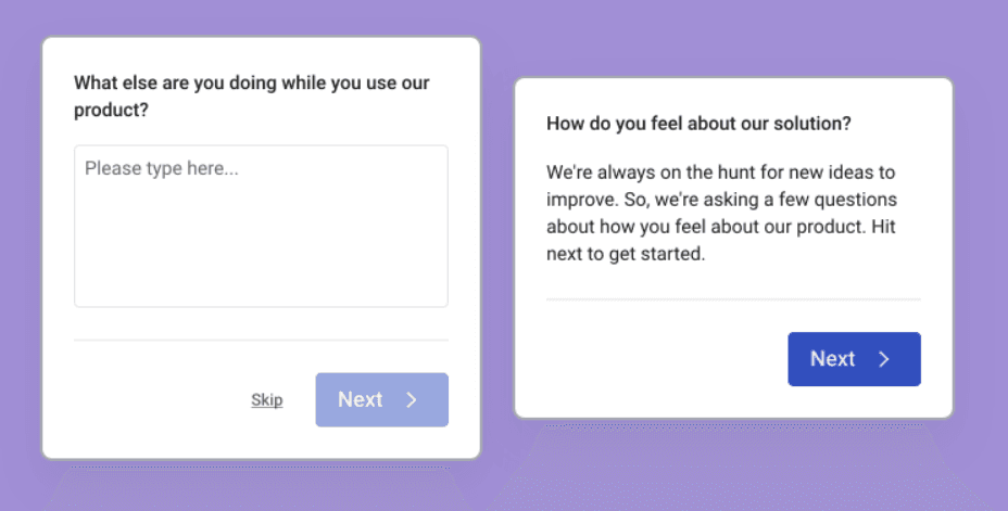 #Hotjar’s product usage surveys are designed to uncover the ‘what’—how users interact with your product—and the ‘why’—how they feel about it—of user behavior. Source: Hotjar