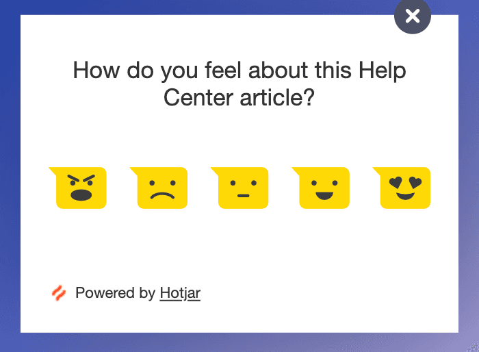 #Hotjar seeks user feedback in our Help Center using the Feedback widget