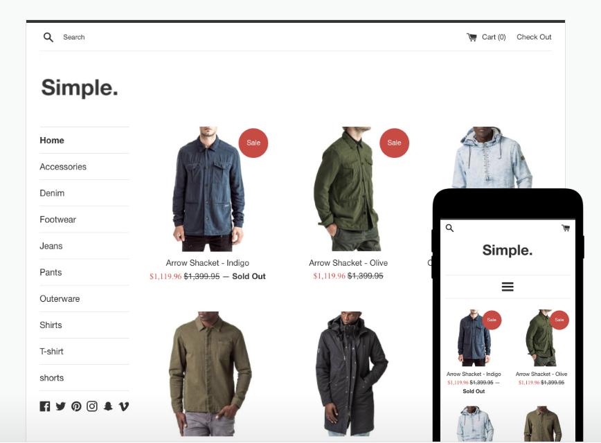 #An example of a Shopify online store