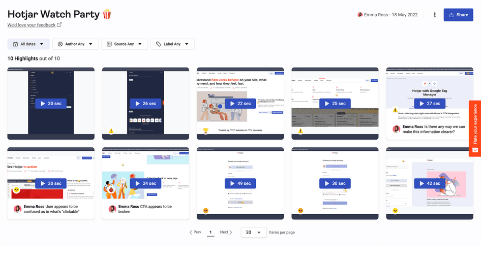#Hotjar Watch Parties are a simple way to show your team first-hand how users are interacting with your product or site