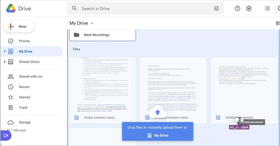 #Google Drive lets users drag and drop images into the drive, helping them complete their tasks faster. Source: Google Drive 