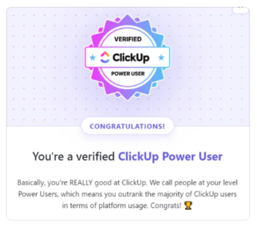 #ClickUp congratulates their most active users