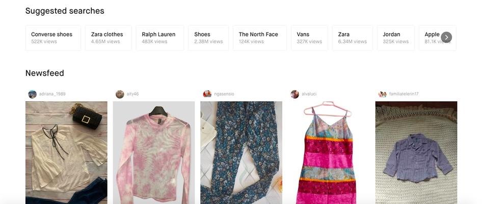 #Vinted organizes their listings with filters and search functions so it’s easy for users to browse.