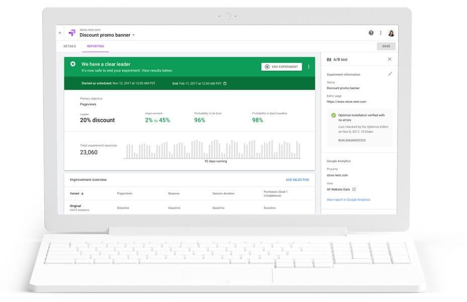 Google Optimize streamlines A B experiments for product planning and research