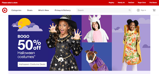 #Banner on Target’s website for its Halloween holiday deals.