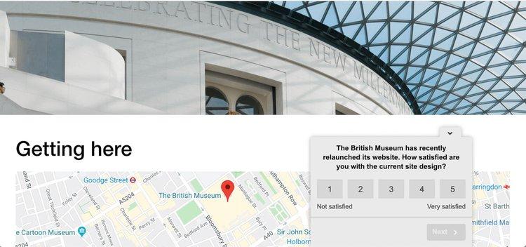 #The British Museum uses a Likert scale Hotjar survey to gauge visitors’ reactions to their website optimizations