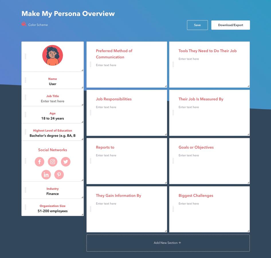 #Create numerous types of user personas with HubSpot’s Make My Persona tool