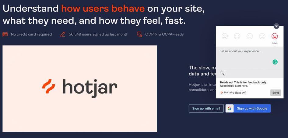 #Use Hotjar's Feedback tools to understand what your users want to do at key customer journey touchpoints—like when they land on your homepage