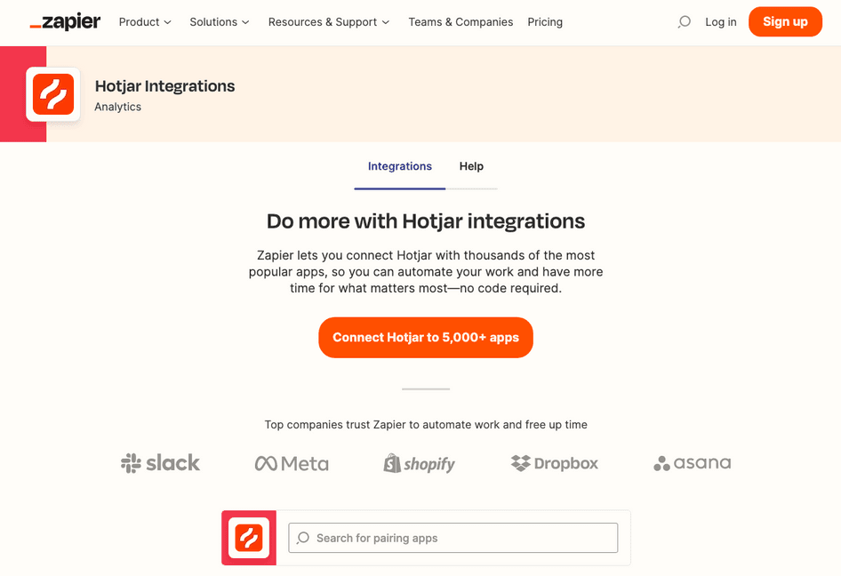 #Connect Hotjar insights with 5000+ apps using Zapier