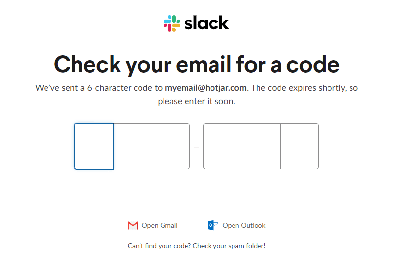 #Slack creates a sense of urgency on their confirmation page