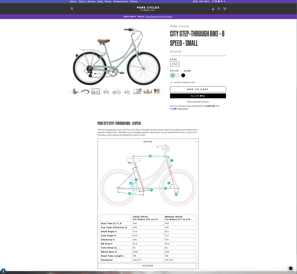 #The Pure Cycles product page