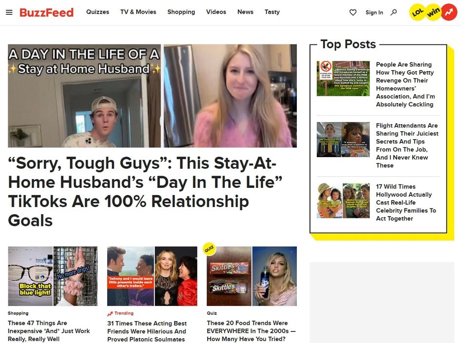 #Buzzfeed styles itself like a tabloid newspaper to grab and hold visitors’ attention