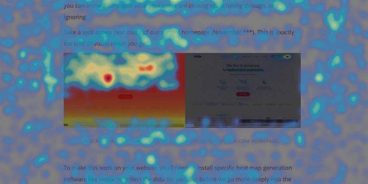 Esempio di eye-tracking heatmap - da hotjar