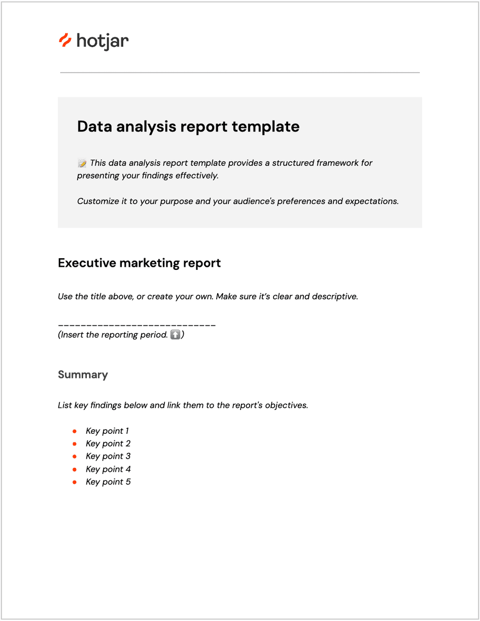 how to write a data report