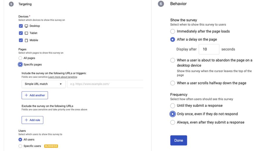 #Targeting options in Hotjar Surveys: trigger your concept survey by device, page, user attributes, and behavior