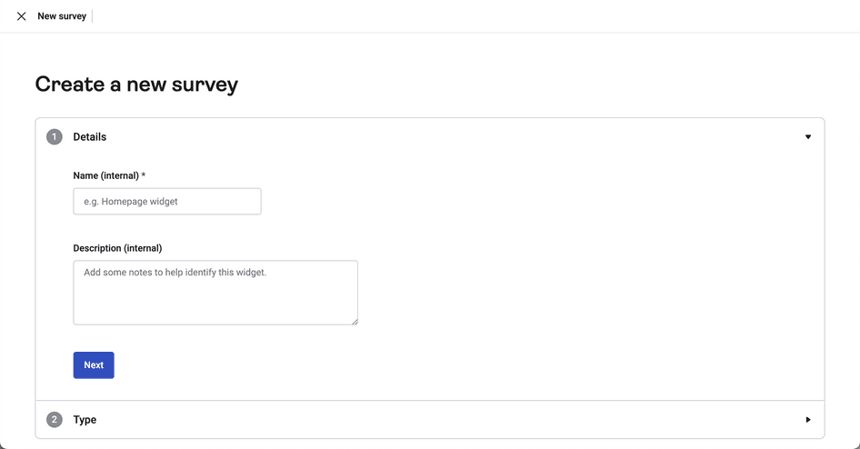 #Name your survey and write a description to help narrow your focus