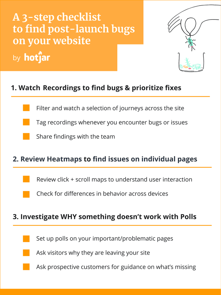 How to Find Website Bugs on Your Site: a 3-Step Process | Hotjar Blog
